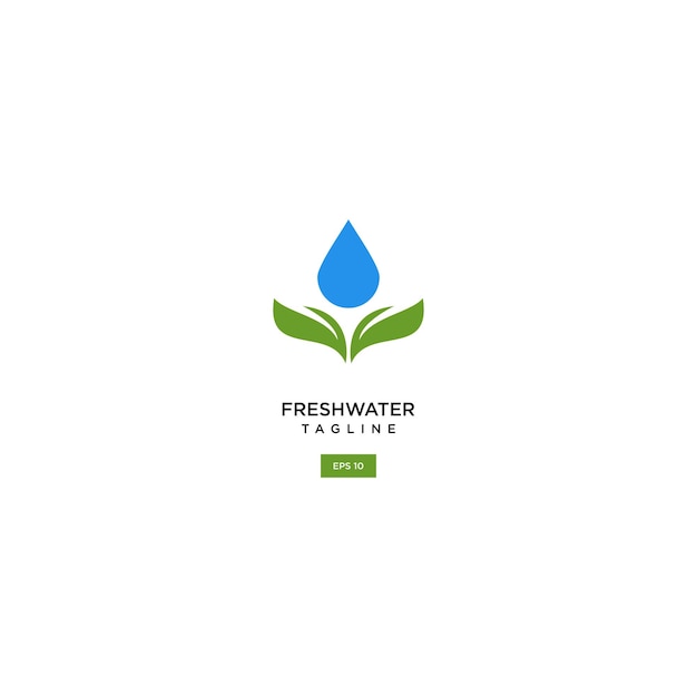 Ilustración de vector de plantilla de diseño de icono de logotipo de hoja de agua