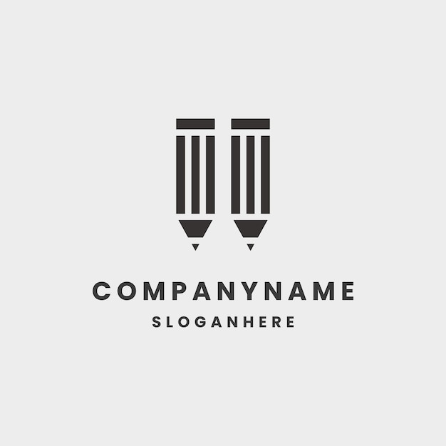 Ilustración de vector de plantilla de diseño de icono de logotipo de lápiz