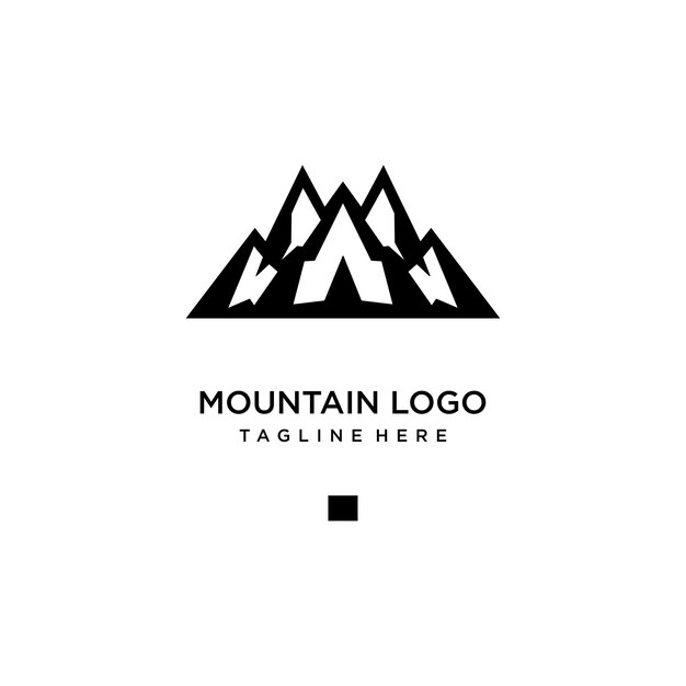 Ilustración de vector de plantilla de diseño de icono de logotipo de montaña