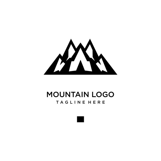 Vector ilustración de vector de plantilla de diseño de icono de logotipo de montaña