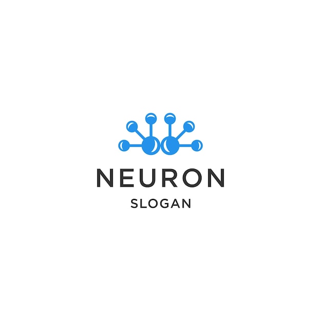 Ilustración de vector de plantilla de diseño de icono de logotipo de neurona