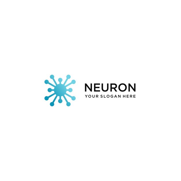 Ilustración de vector de plantilla de diseño de icono de logotipo de neurona