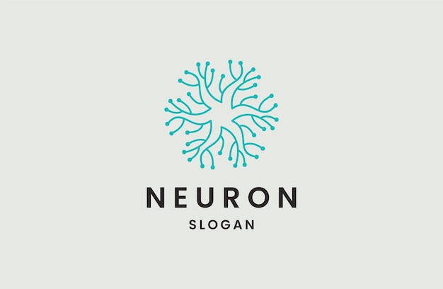 Ilustración de vector de plantilla de diseño de icono de logotipo de neurona