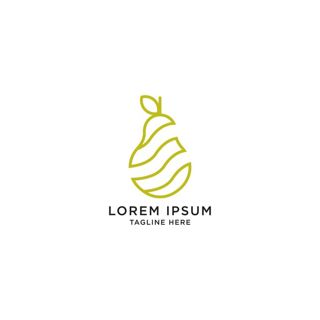 Ilustración de vector de plantilla de diseño de icono de logotipo de pera