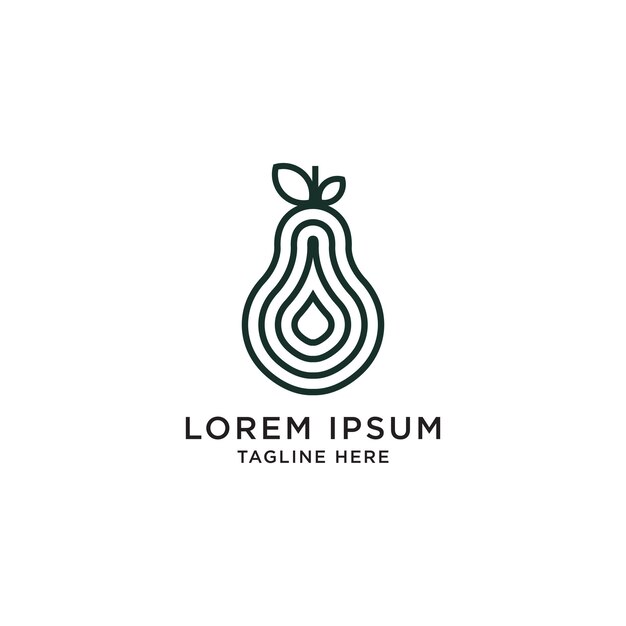 Ilustración de vector de plantilla de diseño de icono de logotipo de pera