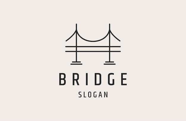 Ilustración de vector de plantilla de diseño de icono de logotipo de puente