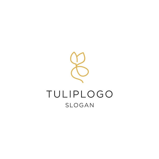 Ilustración de vector de plantilla de diseño de icono de logotipo de tulipán
