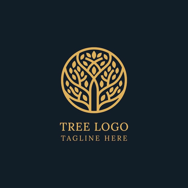 Ilustración de vector de plantilla de diseño de logotipo de árbol