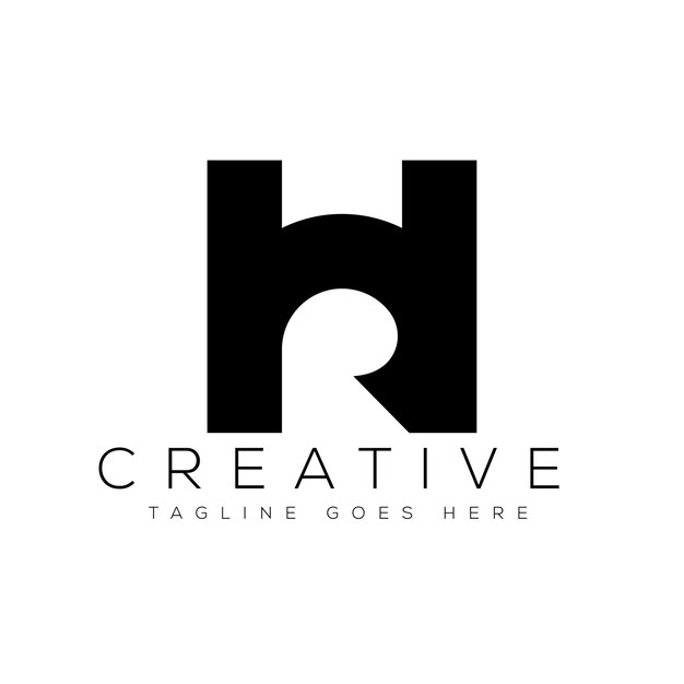 Ilustración de vector de plantilla de diseño de logotipo de carta HR