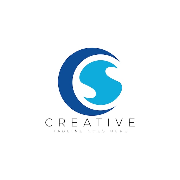 Ilustración de vector de plantilla de diseño de logotipo CS de letra