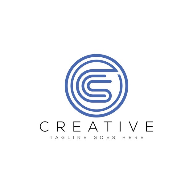 Ilustración de vector de plantilla de diseño de logotipo CS de letra