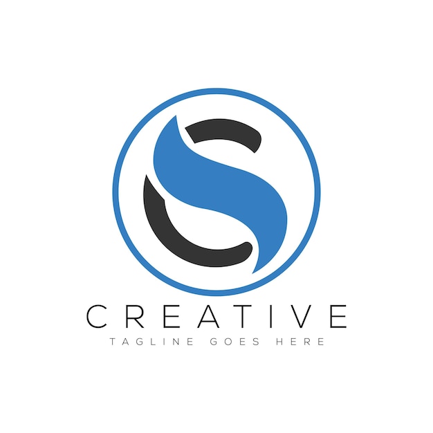 Ilustración de vector de plantilla de diseño de logotipo CS de letra