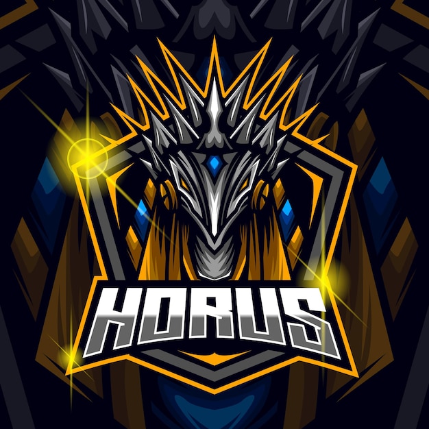 Ilustración de vector de plantilla de diseño de logotipo de horus esport