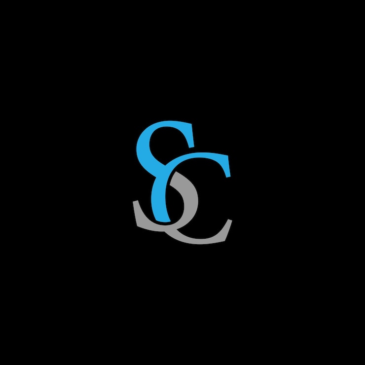 Vector ilustración de vector de plantilla de diseño de logotipo inicial de letra sc