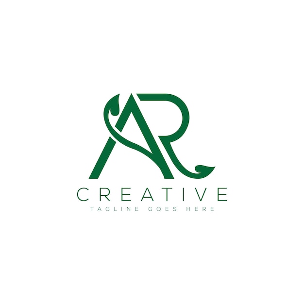 Ilustración de vector de plantilla de diseño de logotipo de letra AR