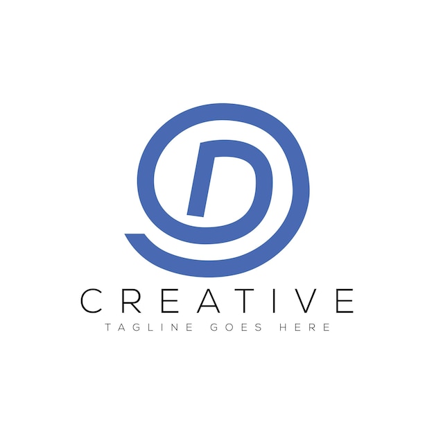 Ilustración de vector de plantilla de diseño de logotipo letra D