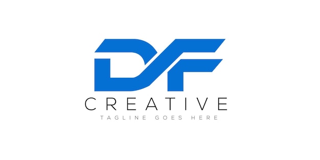 Ilustración de vector de plantilla de diseño de logotipo de letra DF