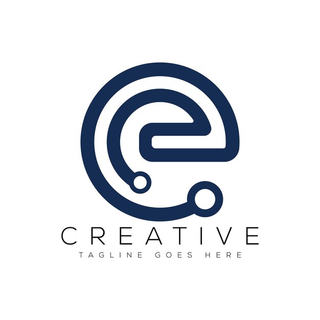 Ilustración de vector de plantilla de diseño de logotipo de letra E