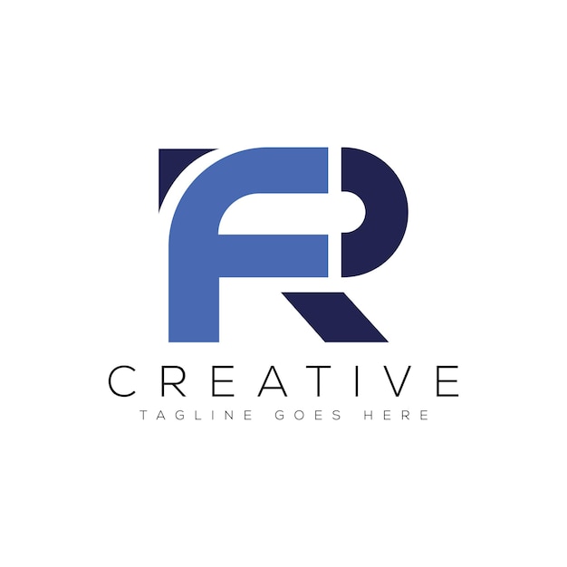Ilustración de vector de plantilla de diseño de logotipo de letra FR