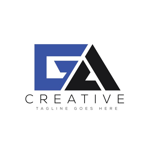 Ilustración de vector de plantilla de diseño de logotipo de letra GA