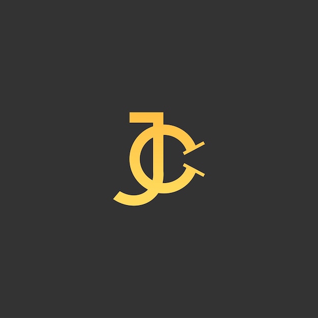 Ilustración de vector de plantilla de diseño de logotipo letra JC o CJ
