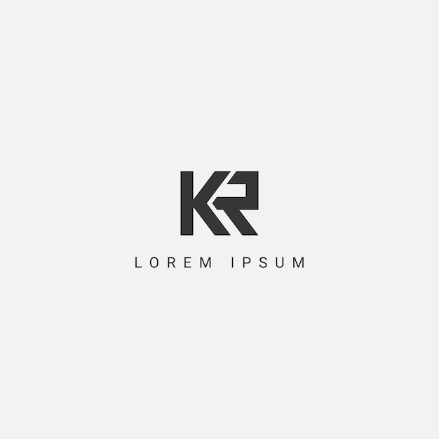 Ilustración de vector de plantilla de diseño de logotipo de letra KR RK del alfabeto