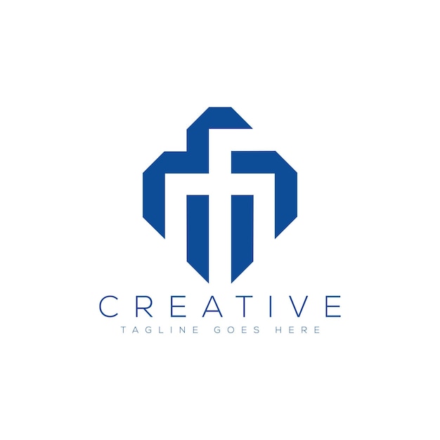 Ilustración de vector de plantilla de diseño de logotipo de letra MF