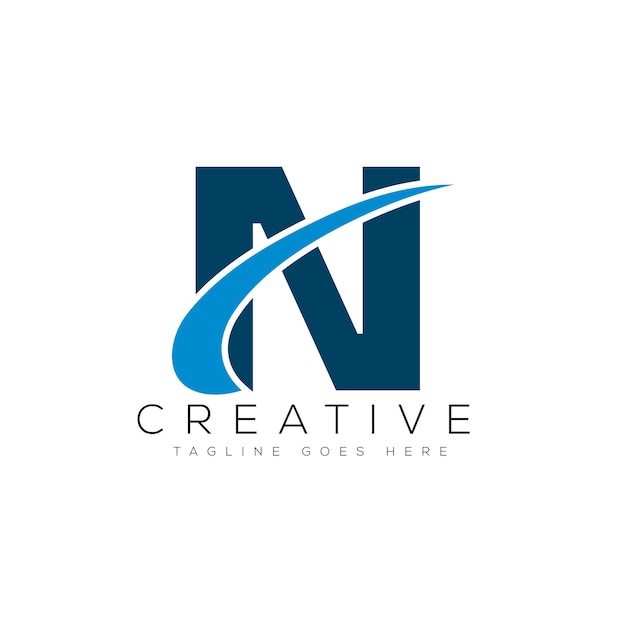 Ilustración de vector de plantilla de diseño de logotipo de letra N