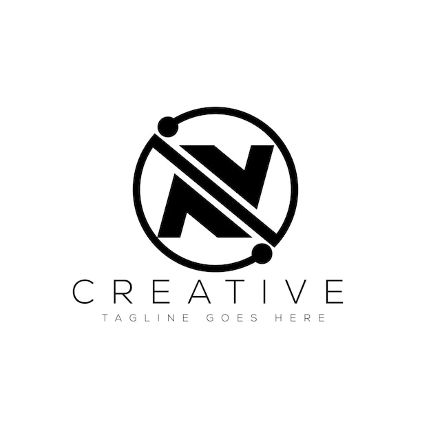 Ilustración de vector de plantilla de diseño de logotipo de letra N