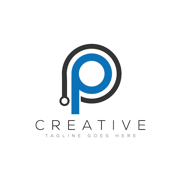 Ilustración de vector de plantilla de diseño de logotipo letra P