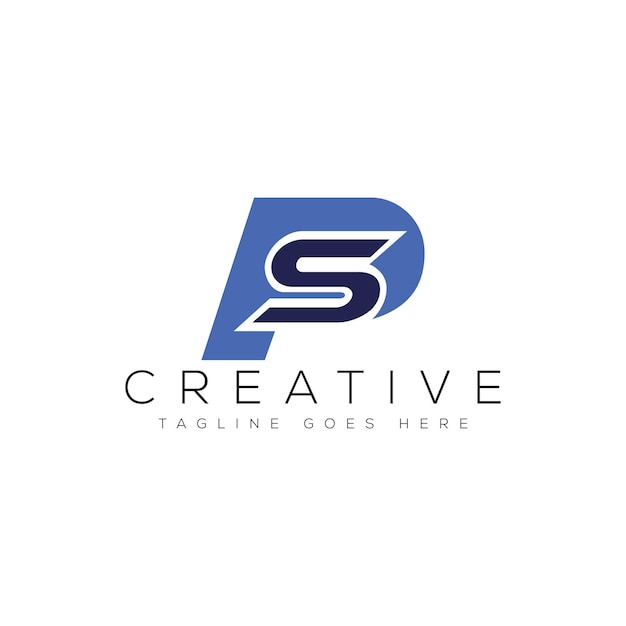 Ilustración de vector de plantilla de diseño de logotipo de letra PS