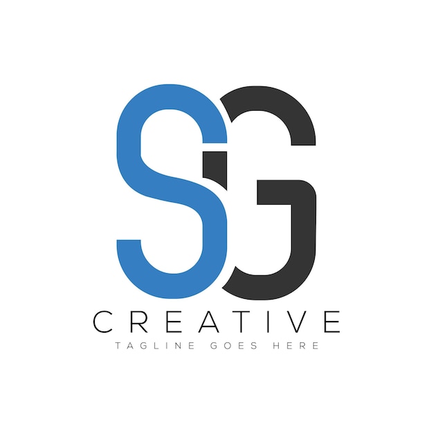 Ilustración de vector de plantilla de diseño de logotipo de letra SG