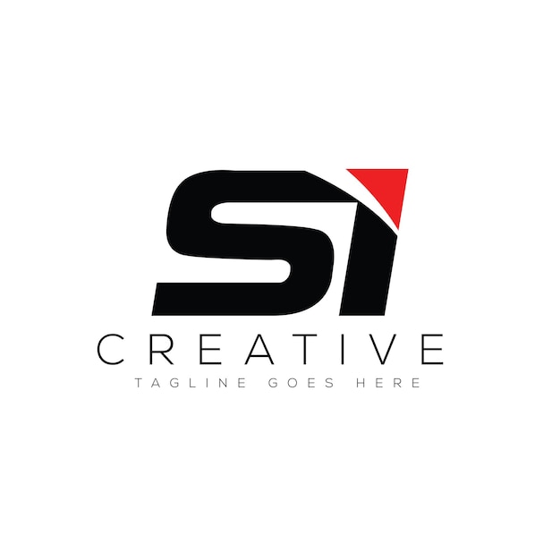 Ilustración de vector de plantilla de diseño de logotipo letra SI