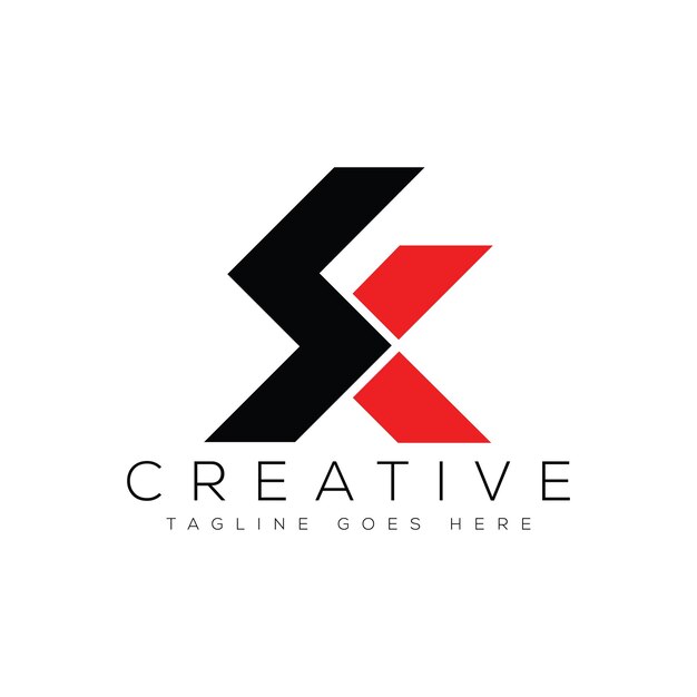 Ilustración de vector de plantilla de diseño de logotipo letra SX