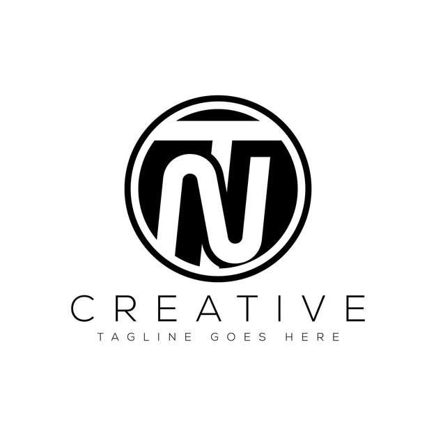 Ilustración de vector de plantilla de diseño de logotipo de letra TN