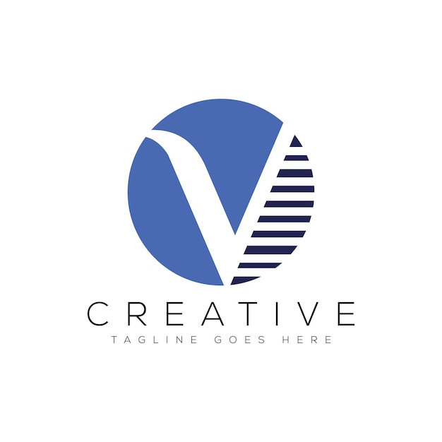 Ilustración de vector de plantilla de diseño de logotipo letra V