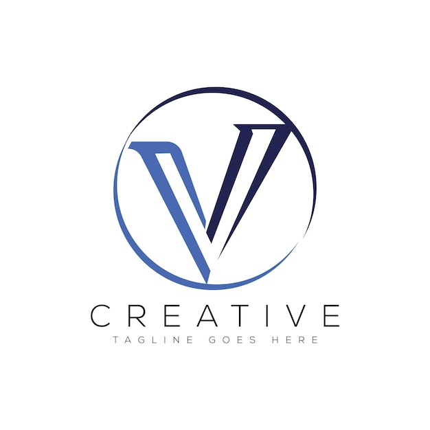 Ilustración de vector de plantilla de diseño de logotipo letra V