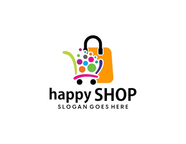 Ilustración de vector de plantilla de diseño de logotipo de tienda online