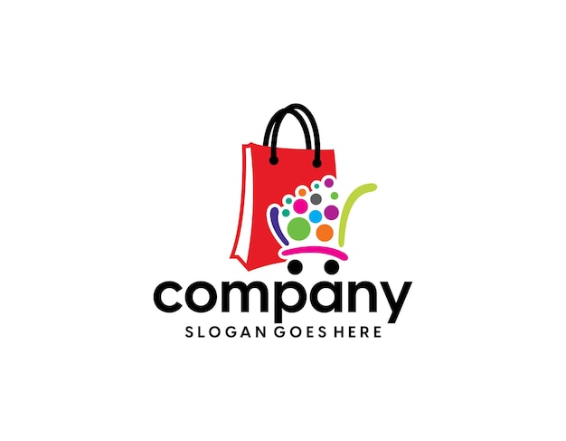 Ilustración de vector de plantilla de diseño de logotipo de tienda online