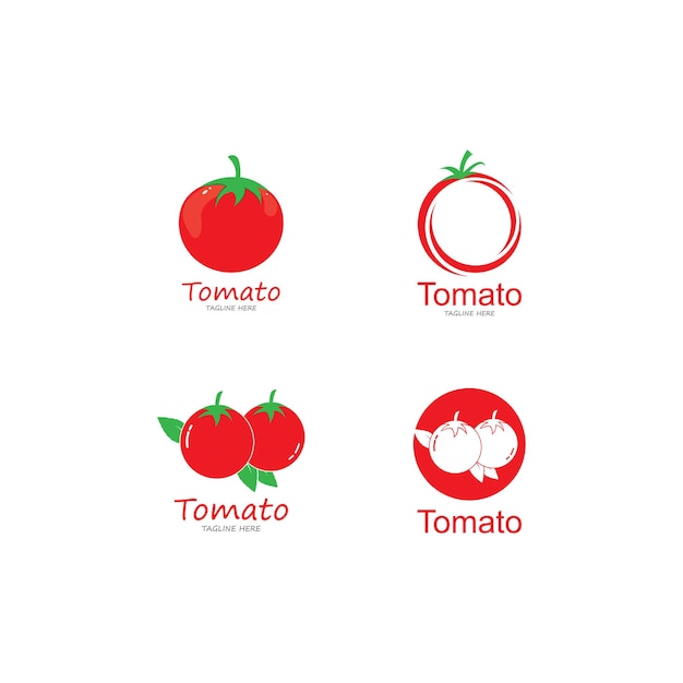 Ilustración de vector de plantilla de diseño de logotipo de tomate