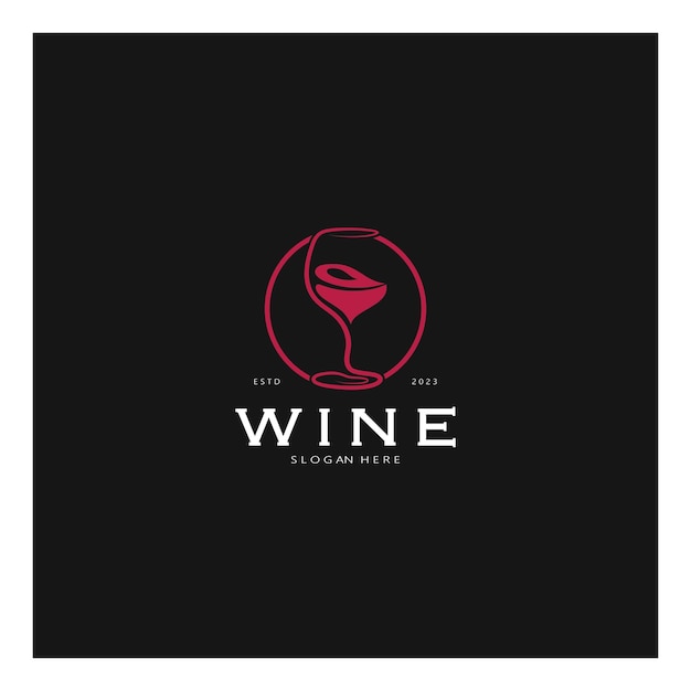 Ilustración de vector de plantilla de diseño de logotipo de vino de iconvector