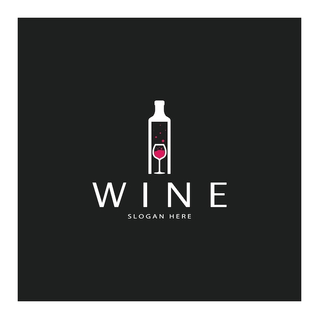 Ilustración de vector de plantilla de diseño de logotipo de vino de iconvector