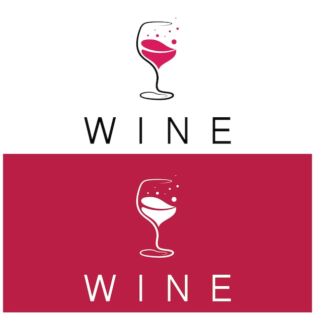 Ilustración de vector de plantilla de diseño de logotipo de vino de iconvector