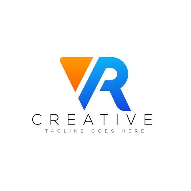 Ilustración de vector de plantilla de diseño de logotipo VR de letra