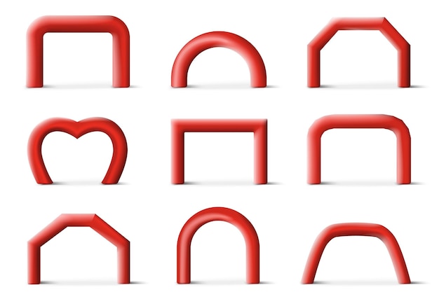 Vector ilustración de vector de plantilla de diseño de maqueta de arco inflable de goma