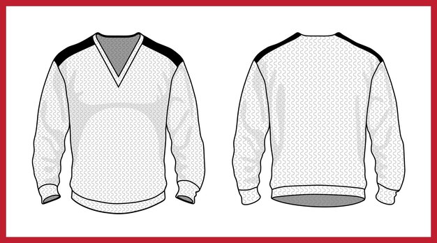 Ilustración de vector de plantilla de un jersey de jersey de jersey básico en blanco Ropa casual