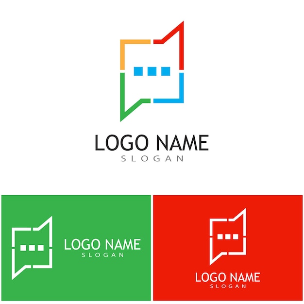 Ilustración de vector de plantilla de logotipo de burbuja de voz