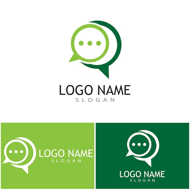 Ilustración de vector de plantilla de logotipo de burbuja de voz