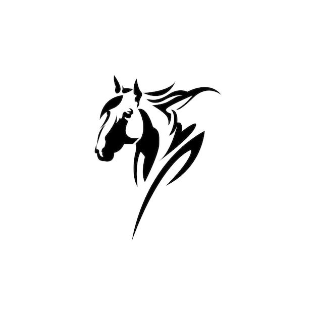 Ilustración de vector de plantilla de logotipo de caballo