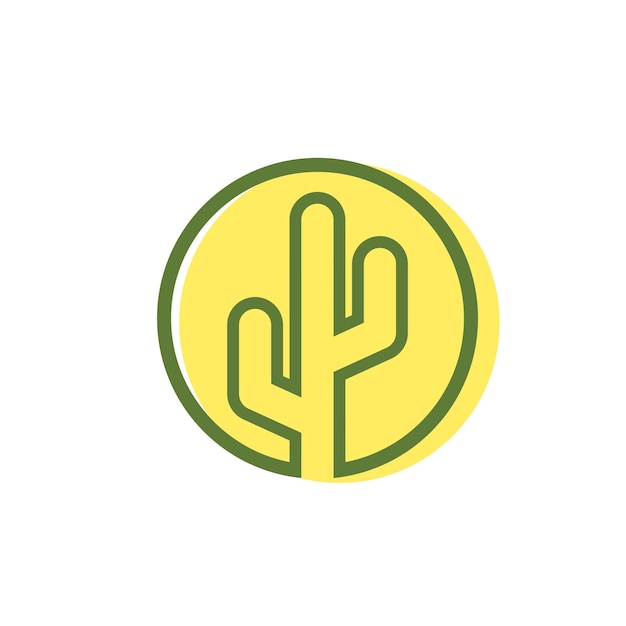 Ilustración de vector de plantilla de logotipo de cactus
